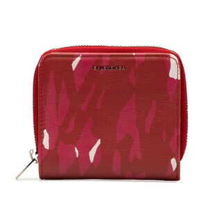 Balenciaga Bi fold Compact Wallet Red Leather